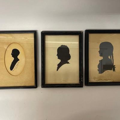 Lot of 3 Antique Silhouettes, II