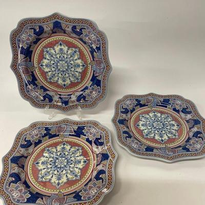 Set of 3 New Spode Kashmir Salad/lLuncheon Plates