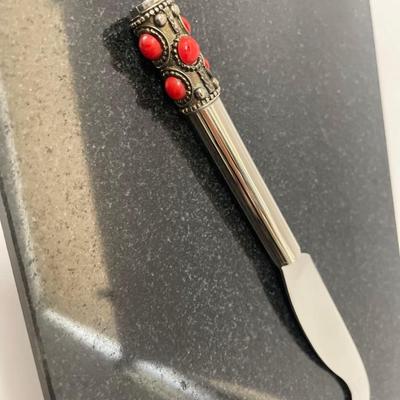 Marble Cheese Set with Coral Accents