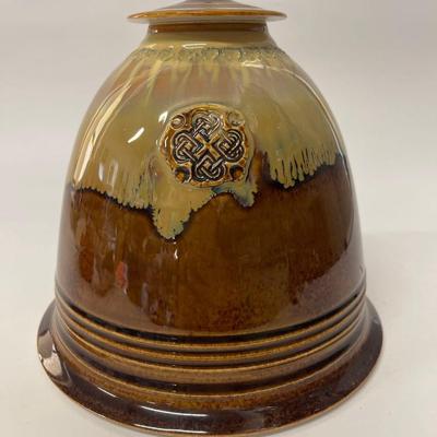 Studio Signed Pottery Vessel with Lid