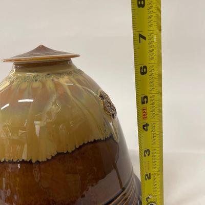 Studio Signed Pottery Vessel with Lid