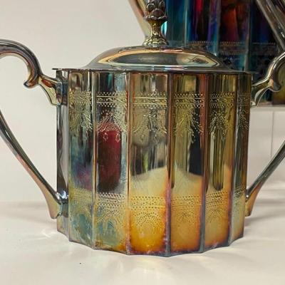 Vintage Lunt Silverplate Holloware 4 Piece Tea Set, Paul Revere Pattern