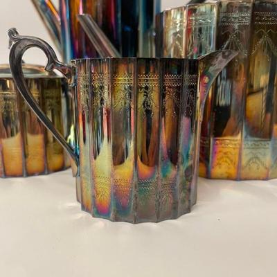 Vintage Lunt Silverplate Holloware 4 Piece Tea Set, Paul Revere Pattern