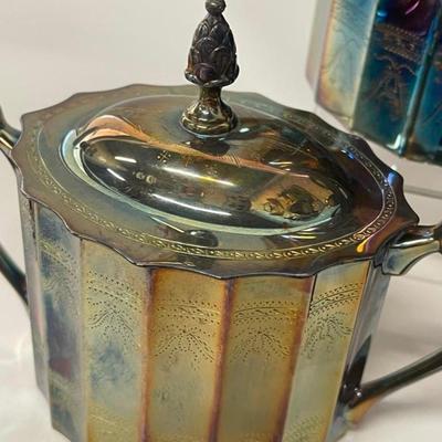 Vintage Lunt Silverplate Holloware 4 Piece Tea Set, Paul Revere Pattern