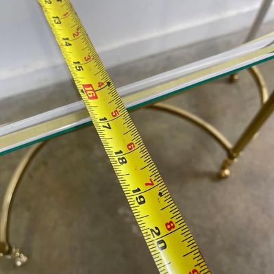 Brass Demilune Console Table With Glass Top