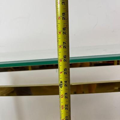 Brass Demilune Console Table With Glass Top