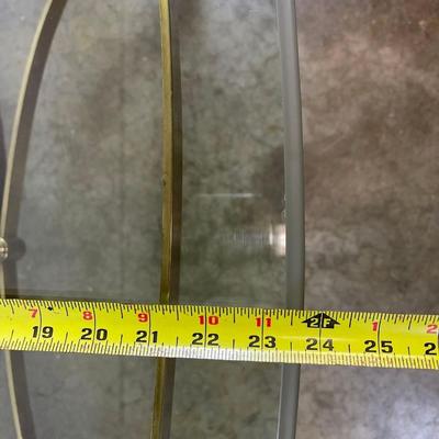 Oval Brass Coffee Table with Glass Top