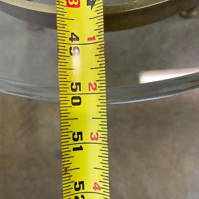 Oval Brass Coffee Table with Glass Top