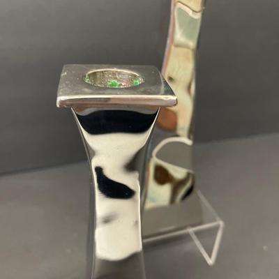 Vintage Michael Aram Twisted Metal Candlesticks, Signed