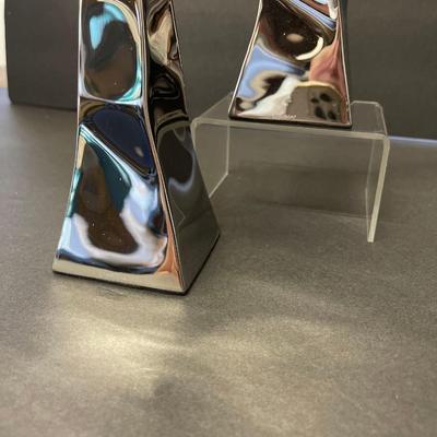 Vintage Michael Aram Twisted Metal Candlesticks, Signed