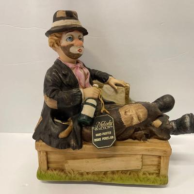 Vintage 1985 Waco Melody In Motion Hand Painted Bisque Porcelain Music Box “Willie the Hob”