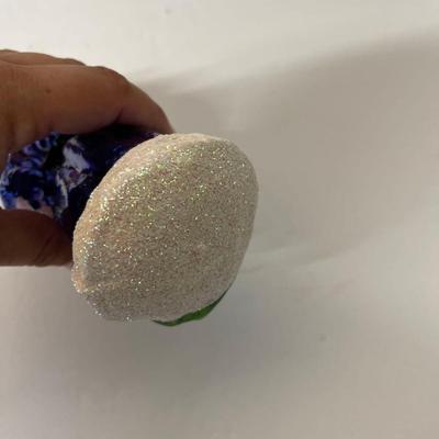 Vintage Christopher Radko Sapphire Santa Glass Ornament