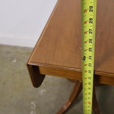 Vintage Maple Drop Leaf Pedestal Side Table