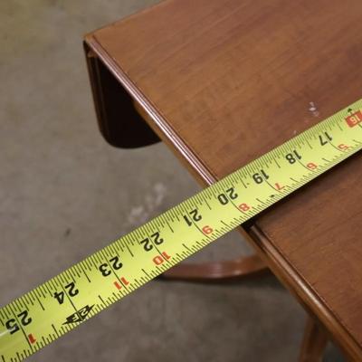 Vintage Maple Drop Leaf Pedestal Side Table