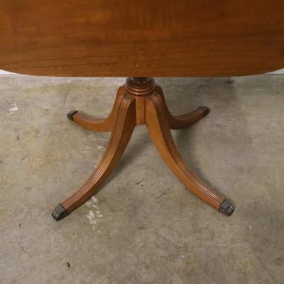 Vintage Maple Drop Leaf Pedestal Side Table