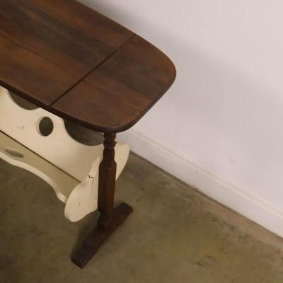 Two Tone Side Table with Magazine Rack