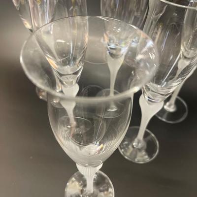 Set of 6 Mikasa Sea Mist Champagne Flutes