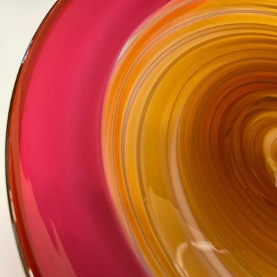 Thomas Ryder Studio Art Glass Platter, Eclipse, Signed