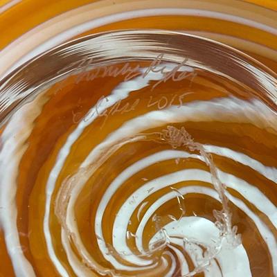 Thomas Ryder Studio Art Glass Platter, Eclipse, Signed