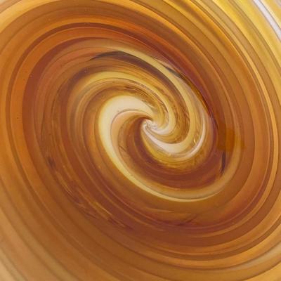 Thomas Ryder Studio Art Glass Platter, Eclipse, Signed