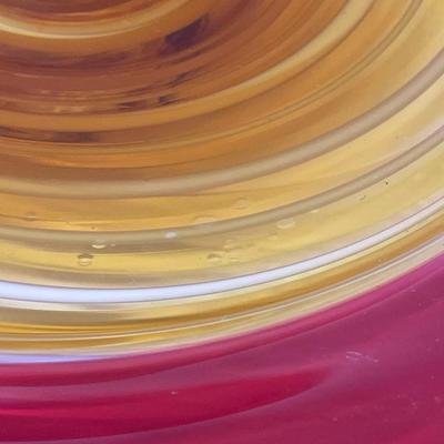 Thomas Ryder Studio Art Glass Platter, Eclipse, Signed