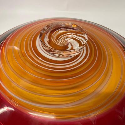 Thomas Ryder Studio Art Glass Platter, Eclipse, Signed