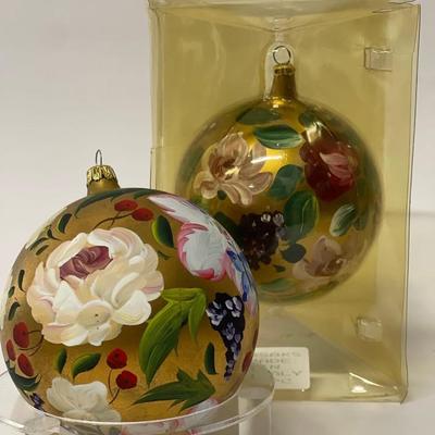Lot of 2 Vintage Saks Fifth Avenue Hand Made Annual Christmas Holiday Ornament Balls