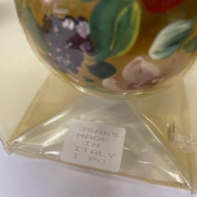Lot of 2 Vintage Saks Fifth Avenue Hand Made Annual Christmas Holiday Ornament Balls
