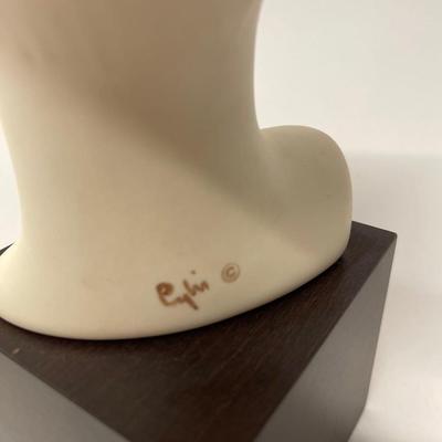 Vintage Cybis Bisque Porcelain Head on Wooden Base, Boy