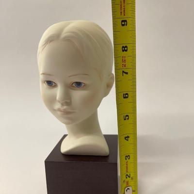 Vintage Cybis Bisque Porcelain Head on Wooden Base, Girl