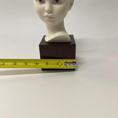 Vintage Cybis Bisque Porcelain Head on Wooden Base, Girl
