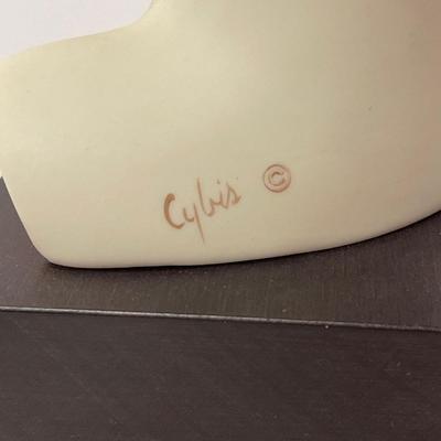 Vintage Cybis Bisque Porcelain Head on Wooden Base, Girl