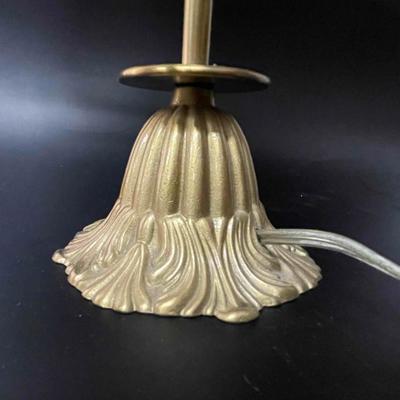 Pair of Gilt Metal Buffet Lamps with Amethyst Crystals