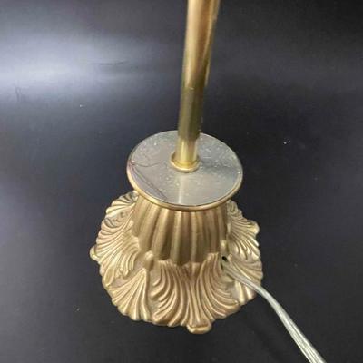 Pair of Gilt Metal Buffet Lamps with Amethyst Crystals