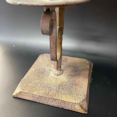 Pair of Rustic Metal Candle Holders