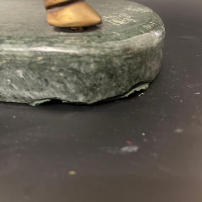 Bronze Horse Sculpture on Marble Base