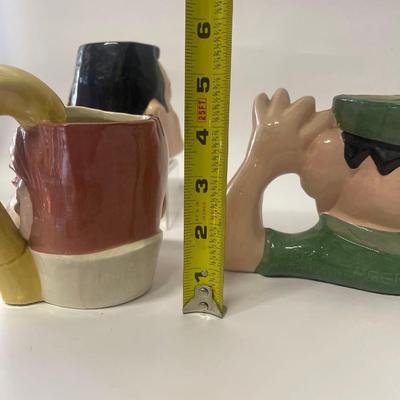 Lot of 3 Vintage PUCK Toby Mugs