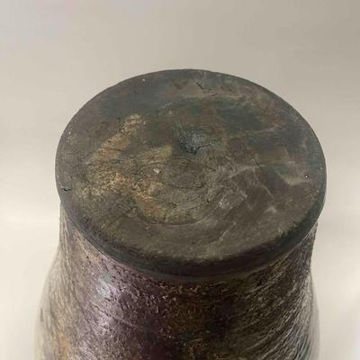 Lew Ayres Raku Pottery Vessel with Lid