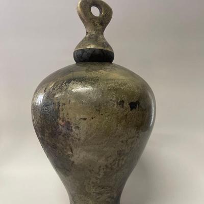 Lew Ayres Raku Pottery Vessel with Lid #3