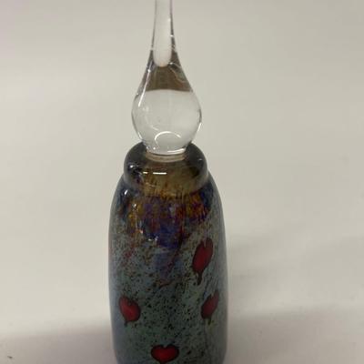 D Bagwell Art Glass Perfume Bottle
