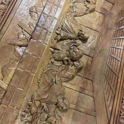 Large Hand Carved Relief of The Last Supper