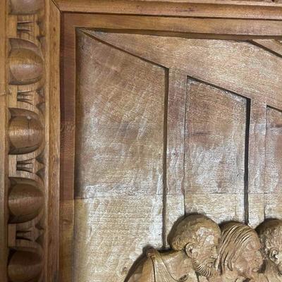 Large Hand Carved Relief of The Last Supper
