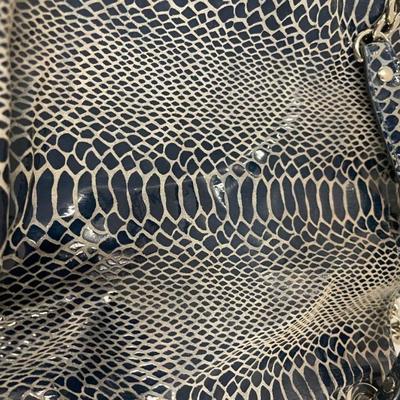 Michael Kors Blue Snakeskin Style Handbag