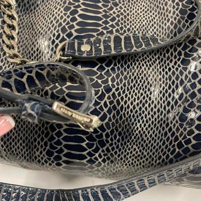 Michael Kors Blue Snakeskin Style Handbag