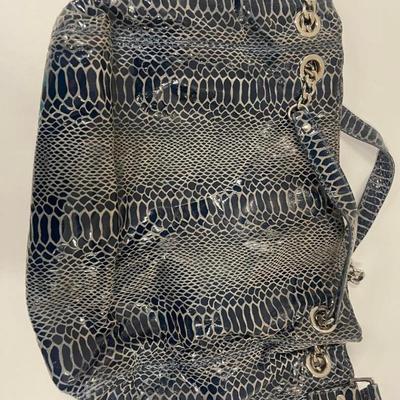 Michael Kors Blue Snakeskin Style Handbag