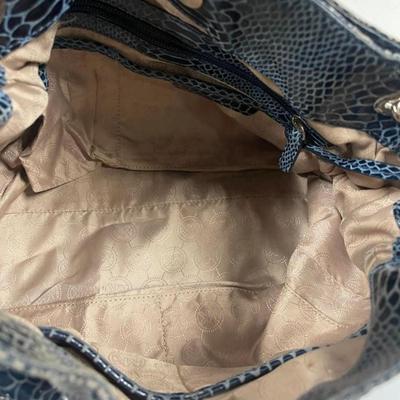 Michael Kors Blue Snakeskin Style Handbag