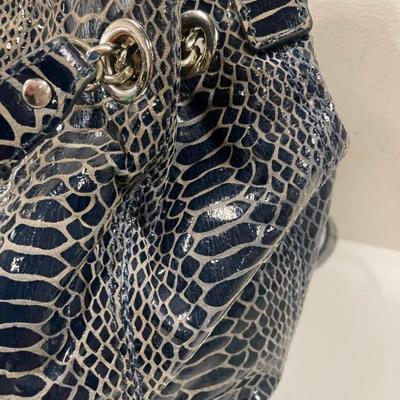 Michael Kors Blue Snakeskin Style Handbag