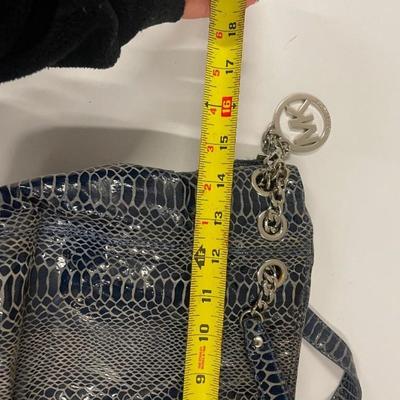 Michael Kors Blue Snakeskin Style Handbag