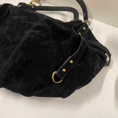 Black Suede Big Buddha Hobo Handbag