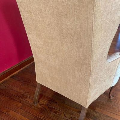 Custom Upholstered Queen Anne Style Wing Back Chair